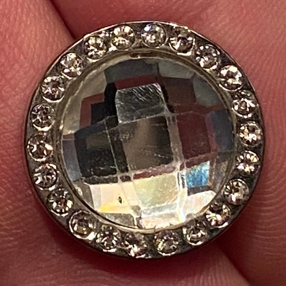 Snap Button Charm Gorgeous Silver Round Crystal Sparkle Snap - Picture 6 of 6